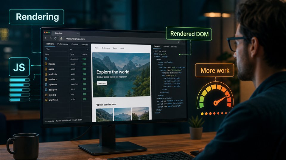 JavaScript rendering producing a complete DOM